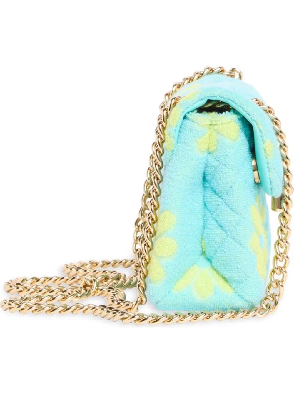 Kurt Geiger Mini Brixton Crossbody Blue & Yellow Floral Chain Strap NWT - Picture 8 of 9